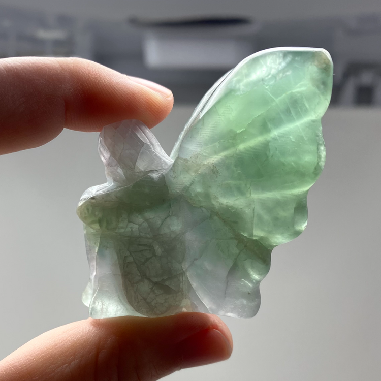 Green Fluorite Fairy Carving