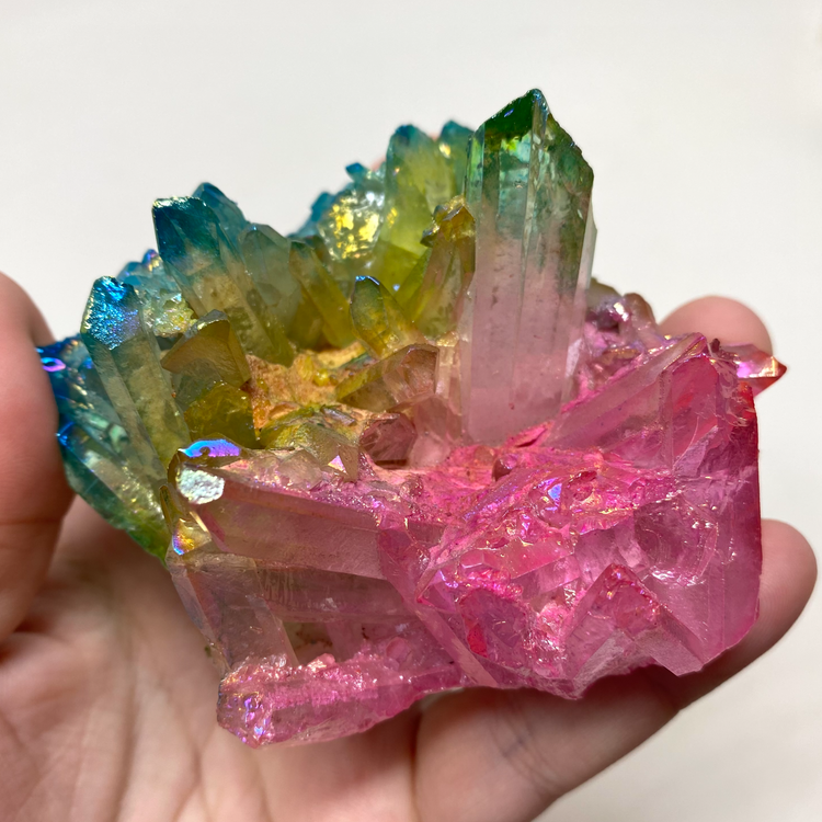 Medium Rainbow Aura Quartz Cluster