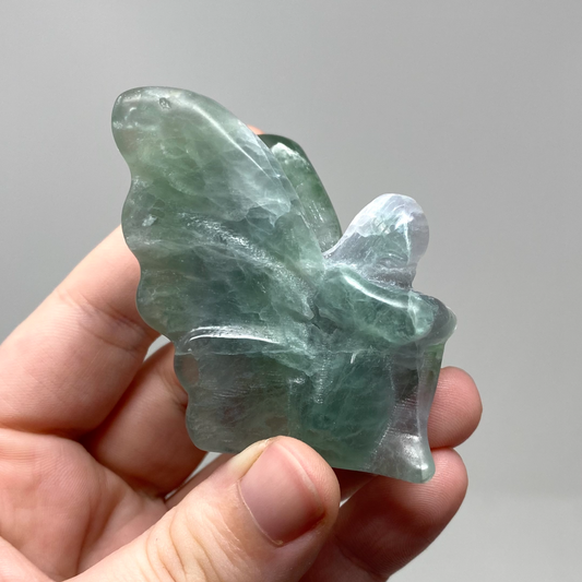 Green Fluorite Fairy Carving