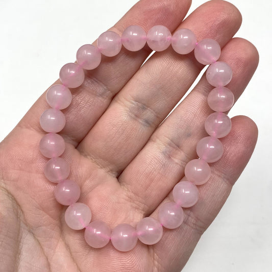 Rose Quartz Crystal Gemstone Bracelet 8mm Beads