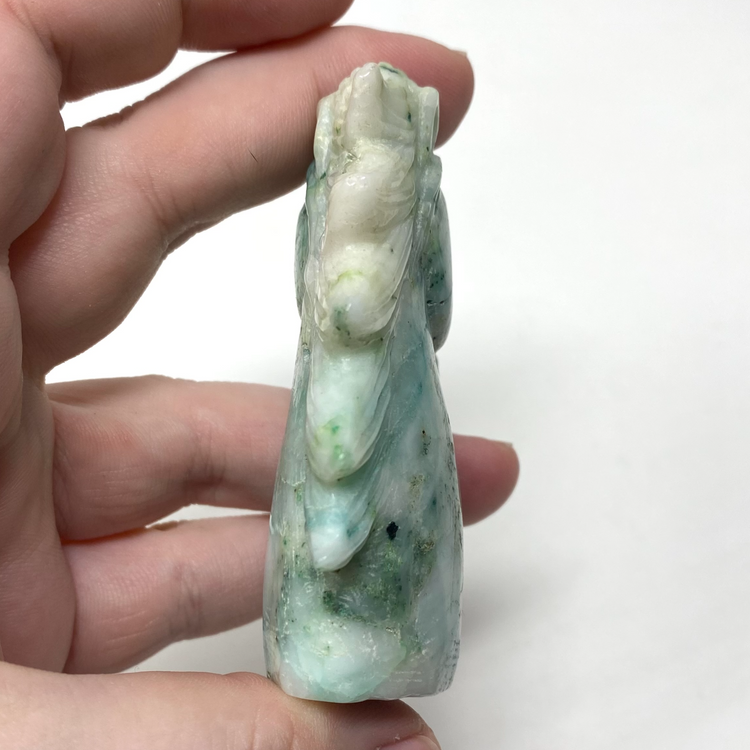 Chrysocolla in Quartz Unicorn Bust Carving