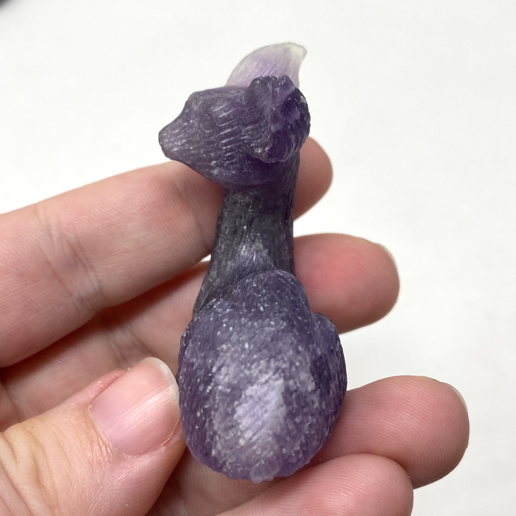 Purple Fluorite Deer Carving