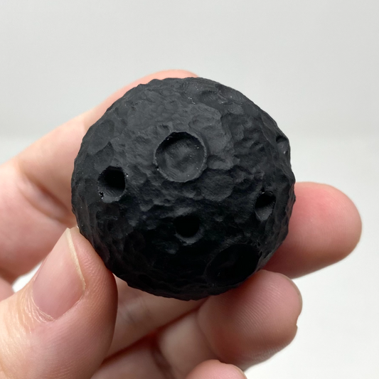 Black Obsidian Moon Sphere Carving