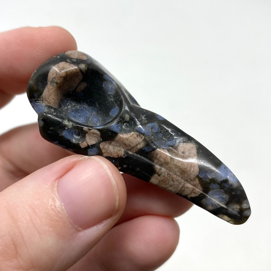 Llanite Bird Skull Carving