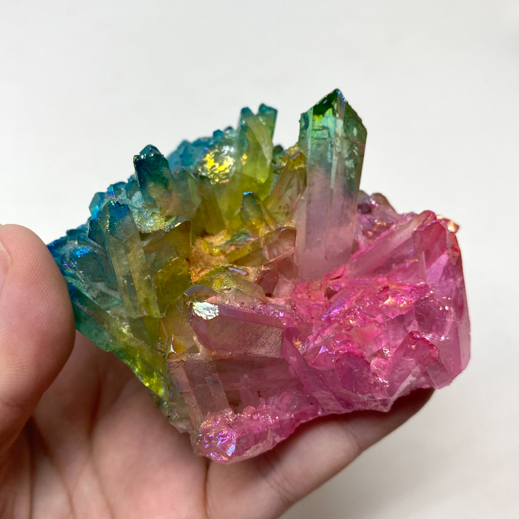 Medium Rainbow Aura Quartz Cluster