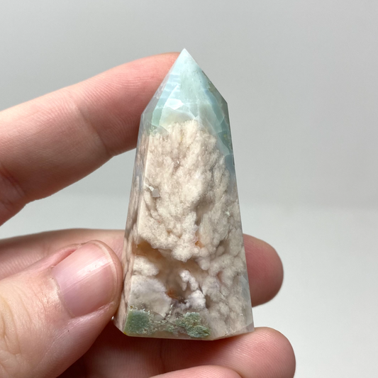 Blue Flower Agate Tower