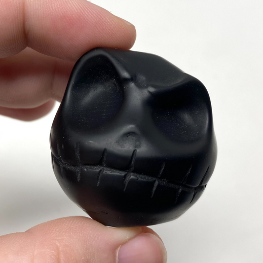 Medium Obsidian Jack Head Carving