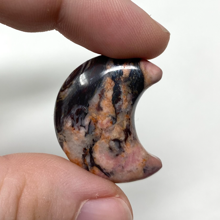 Small Rhodonite Moon