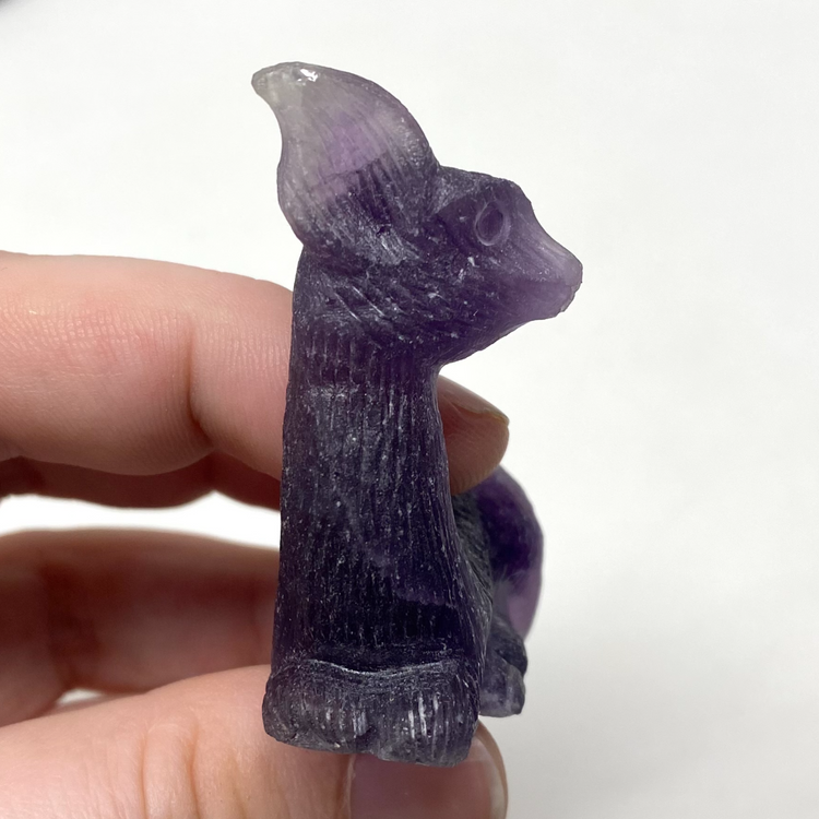 Purple Fluorite Deer Carving