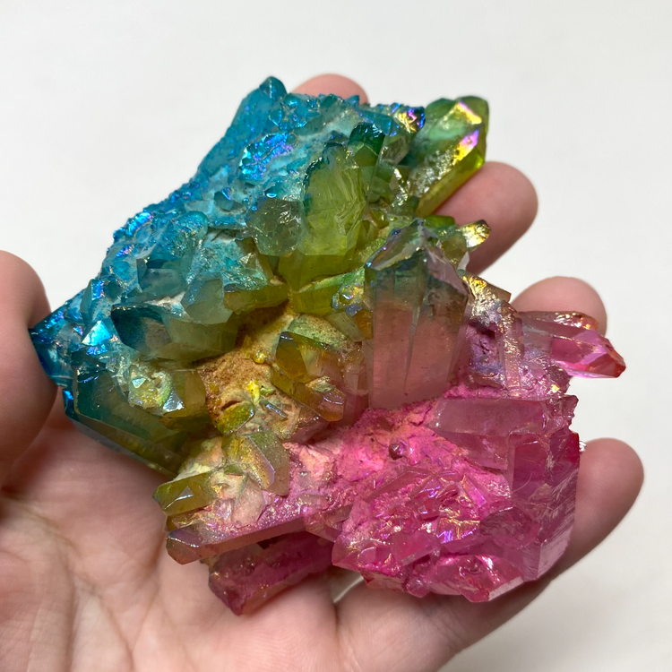 Medium Rainbow Aura Quartz Cluster