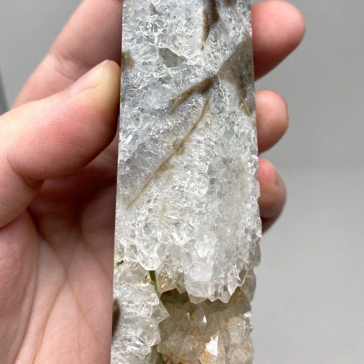 Druzy Sphalerite Quartz Geode Tower