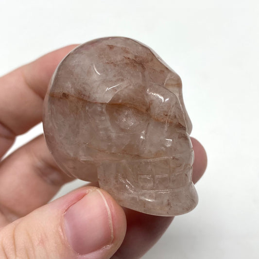 Fire Quartz Skull Carving