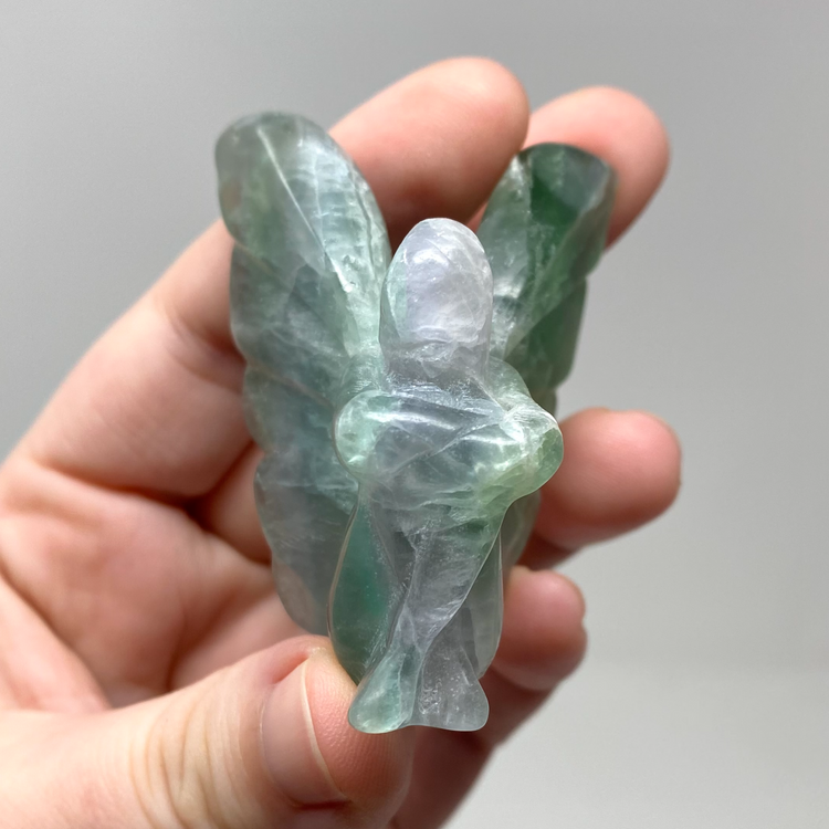 Green Fluorite Fairy Carving