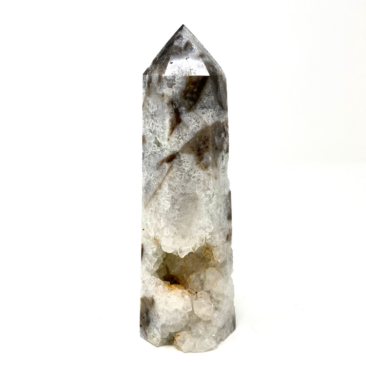 Druzy Sphalerite Quartz Geode Tower