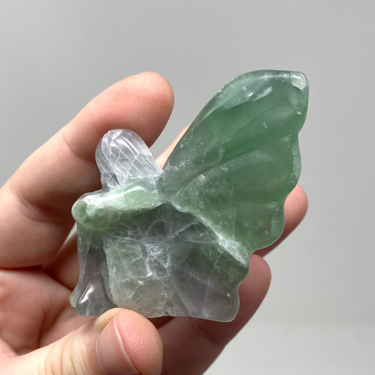 Green Fluorite Fairy Carving