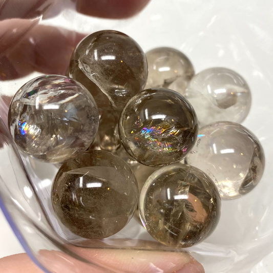 Mini Smokey Quartz Crystal Spheres