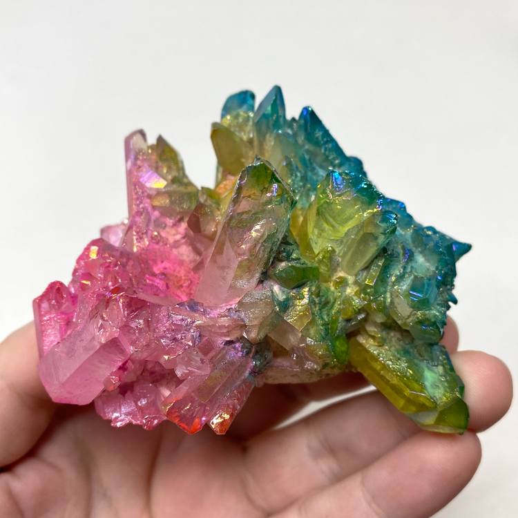 Medium Rainbow Aura Quartz Cluster