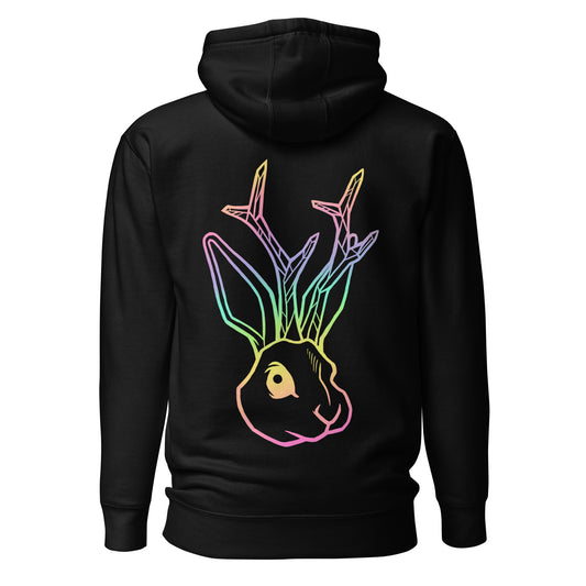 Lucid Rabbit Rainbow Jackalope Logo Unisex Pullover Hoodie