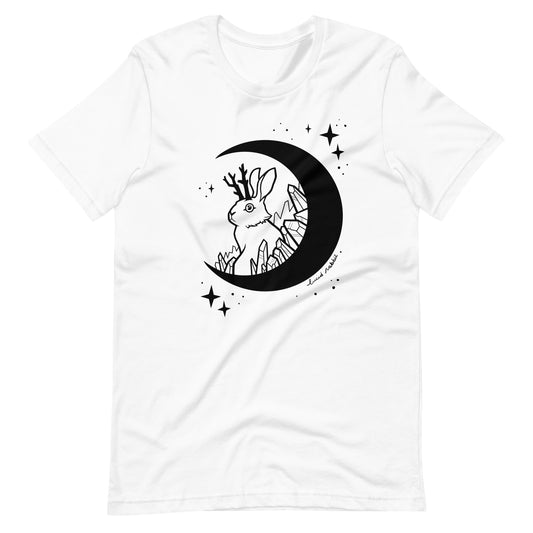 Rabbit in the Moon White Unisex t-shirt